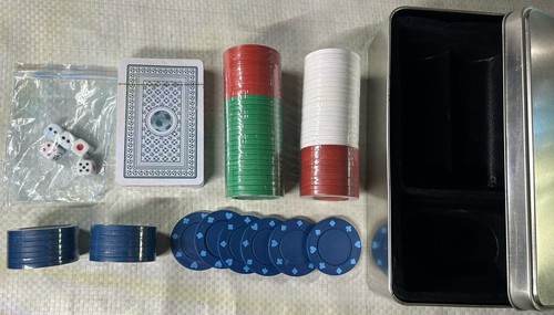 Poker chip set chips - set, cards