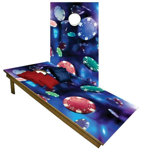 Poker chips cornhole beanbag - poker,