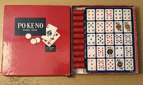 Vtg poke poker keno red - poke-e-no,