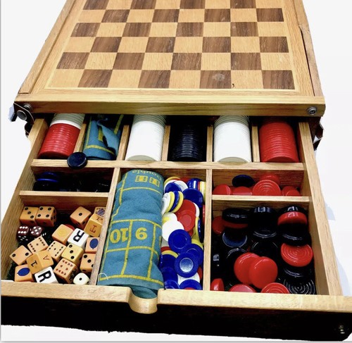 Vintage deluxe wood game set - set,
