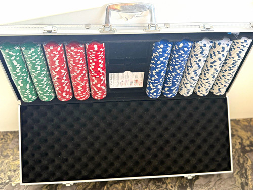 Poker chip set aluminium - in,