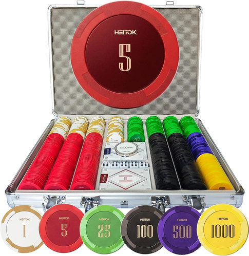 Heitok 500 pcs poker chips - pcs, set